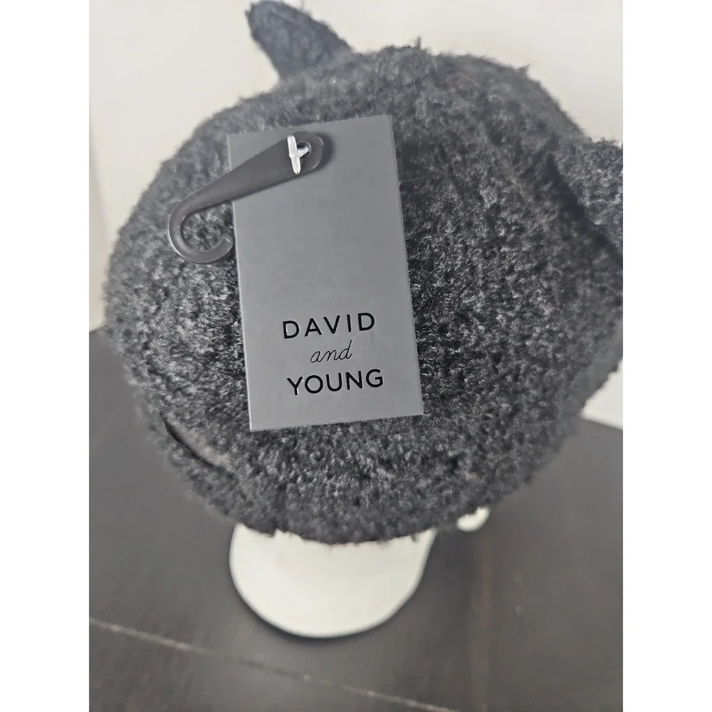 David And Young Cap Black Cat With Ears, Fuzzy, Strap Back, New With Tags